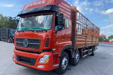 二手东风商用车 天龙VL重卡 350马力 8X2 9.6米仓栅式载货车(高顶)(国六) 前四后六 东风康明斯二手载货车 黄牌图片