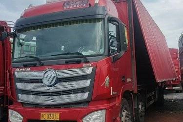 二手福田 欧曼EST 6系重卡 280马力 6X2 9.53米翼开启厢式载货车(国五) 前四后四 福田康明斯二手载货车 黄牌图片