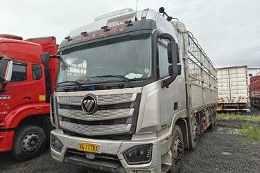 二手福田 欧曼EST 9系重卡 430马力 8X4 9.6米仓栅式载货车(国五) 前四后八 福田康明斯二手载货车 黄牌
