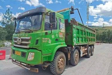 二手上汽红岩 杰豹C6 复合版 350马力 8X4 6.5米自卸车(国六) 前四后八 上菲红二手自卸车 黄牌