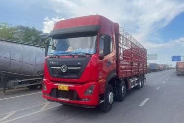 二手东风商用车 天龙KL重卡 465马力 8X4 9.6米仓栅式载货车(国五) 前四后八 雷诺二手载货车 黄牌
