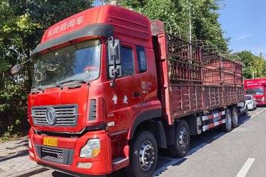 二手东风商用车 天龙重卡 315马力 8X4 9.4米仓栅式载货车(国五) 前四后八 东风二手载货车 黄牌