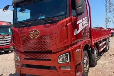 二手青岛解放 JH6重卡 460马力 8X4 9.5米栏板载货车(国五) 前四后八 锡柴二手载货车 黄牌