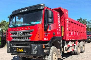 二手上汽红岩 杰狮重卡 390马力 6X4 6米自卸车(国五) 后八轮 上菲红二手自卸车 黄牌