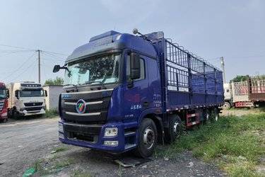 二手福田 欧曼GTL 6系重卡 320马力 8X4 9.53米仓栅式载货车(国五) 前四后八 福田康明斯二手载货车 黄牌
