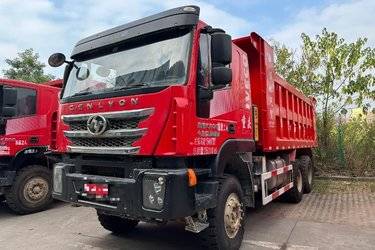 二手上汽红岩 杰狮C500重卡 430马力 6X4 5.8米自卸车(国五) 后八轮 上菲红二手自卸车 黄牌