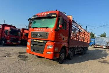 二手中国重汽 汕德卡SITRAK G7重卡 510马力 8X4 9.6米仓栅式货车(国六) 前四后八 曼二手载货车 黄牌图片
