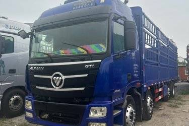 二手福田 欧曼GTL 6系重卡 320马力 8X4 9.6米仓栅式载货车(国五) 前四后八 福田康明斯二手载货车 黄牌