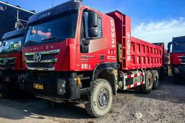 二手上汽红岩 杰狮重卡 390马力 6X4 5.8米自卸车(国五) 后八轮 上菲红二手自卸车 黄牌