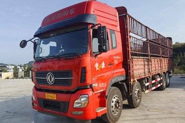 二手东风商用车 天龙重卡 350马力 8X4 9.4米仓栅式载货车(国五) 前四后八 东风二手载货车 黄牌图片