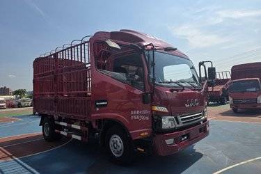 二手江淮 骏铃V8 154马力 4.18米单排仓栅式轻卡(国五) 单桥 康明斯二手载货车 蓝牌图片
