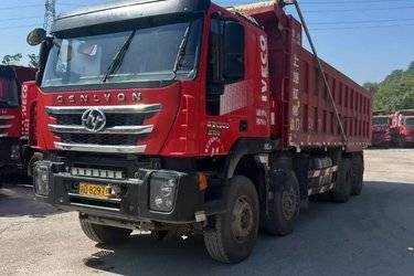 二手上汽红岩 杰狮重卡 430马力 8X4 8米垃圾自卸车(国五) 前四后八 上菲红二手自卸车 黄牌