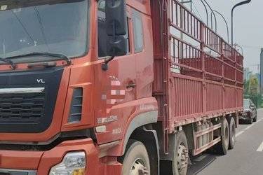 二手东风商用车 天龙重卡 420马力 8X4 9.6米仓栅式载货车(国五) 前四后八 东风二手载货车 黄牌图片