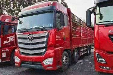 二手福田 欧曼EST 标载版 490马力 8X4 9.56米仓栅式载货车(国六) 前四后八 福田康明斯二手载货车 黄牌图片