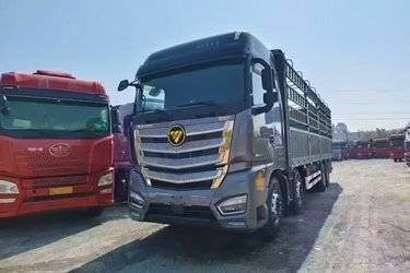 二手福田 欧曼EST 基本型 520马力 8X4 9.56米AMT自动挡仓栅式载货车(国六) 前四后八 福田康明斯二手载货车 黄牌图片