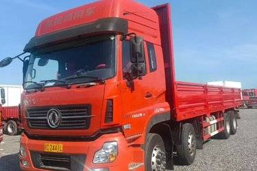 二手东风商用车 天龙重卡 315马力 8X4 9.6米栏板载货车(国五) 前四后八 重庆康明斯二手载货车 黄牌图片