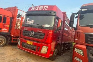 二手陕汽重卡 德龙X3000 轻快版 430马力 8X2 9.5米仓栅式载货车(国五) 前四后六 潍柴二手载货车 黄牌