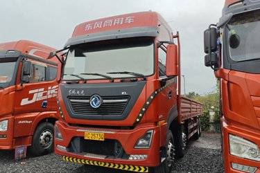 二手东风商用车 天龙KL重卡 绿通版 465马力 8X4 9.6米栏板载货车(国五) 前四后八 雷诺二手载货车 黄牌图片