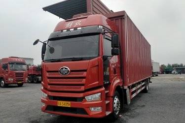二手一汽解放 J6L 精英版 300马力 4X2 9.75米厢式载货车(国六) 单桥 锡柴二手载货车 黄牌图片