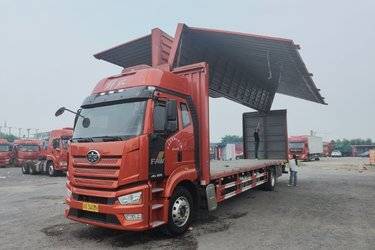 二手一汽解放 J6L 精英版 300马力 4X2 9.75米翼开启厢式载货车(国六) 单桥 锡柴二手载货车 黄牌图片