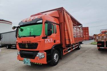 二手中国重汽 HOWO TX 290马力 4X2 9.6米厢式载货车(国六) 单桥 曼二手载货车 黄牌图片