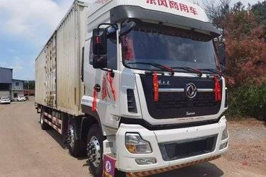 二手东风商用车 天龙VL重卡 292马力 6X2 9.6米厢式载货车(国五) 前四后四 雷诺二手载货车 黄牌图片