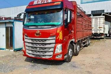 二手东风柳汽 乘龙H7重卡 350马力 8X4 9.5米仓栅式载货车(国五) 前四后八 玉柴二手载货车 黄牌图片