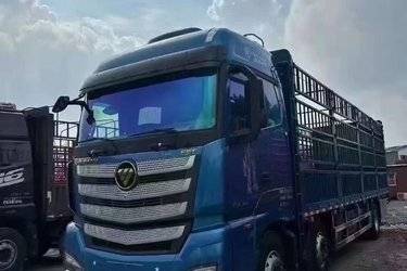 二手福田 欧曼EST 360马力 6X2 8米AMT自动档仓栅式载货车(国六) 前四后四 福田康明斯二手载货车 黄牌图片