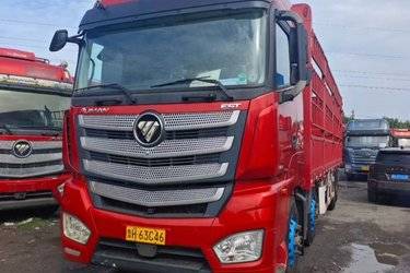 二手福田 欧曼EST 标载版 490马力 8X4 9.56米AMT自动挡仓栅式载货车(国六) 前四后八 福田康明斯二手载货车 黄牌图片