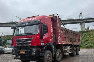 二手上汽红岩 杰狮C500重卡 450马力 8X4 8米自卸车(国五) 前四后八 上菲红二手自卸车 黄牌图片