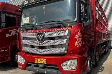 二手福田 欧曼EST 6系重卡 430马力 8X4 9.53米仓栅式载货车(国五) 前四后八 福田康明斯二手载货车 黄牌