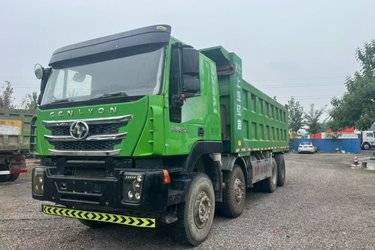 二手上汽红岩 杰狮重卡 430马力 8X4 6.8米自卸车(国五) 前四后八 上菲红二手自卸车 黄牌