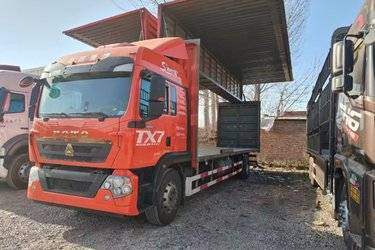 二手中国重汽 HOWO TX 290马力 6X2 9.52米翼开启厢式载货车(国六) 前四后四 曼二手载货车 黄牌