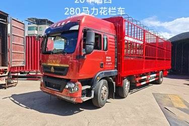二手中国重汽 HOWO TX重卡 2020豪华版 280马力 6X2 7.8米仓栅式载货车(国五) 前四后四 中国重汽二手载货车 黄牌