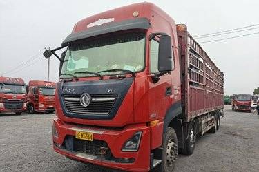 二手东风商用车 天龙KL重卡 465马力 8X4 9.6米仓栅式载货车(国五) 前四后八 雷诺二手载货车 黄牌