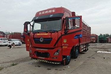 二手东风商用车 天龙KL重卡 居家版 465马力 8X4 9.6米仓栅式载货车(国六) 前四后八 雷诺二手载货车 黄牌