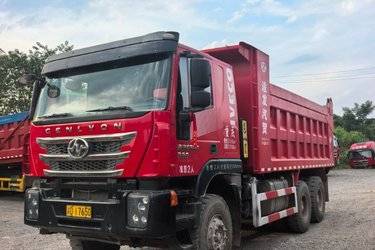 二手上汽红岩 杰狮重卡 390马力 6X4 5.8米自卸车(国五) 后八轮 上菲红二手自卸车 黄牌