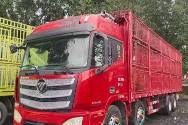 二手福田 欧曼EST 6系重卡 460马力 8X4 9.53米畜禽载货车(轻量化)(国五) 前四后八 福田康明斯二手载货车 黄牌