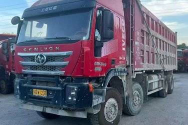 二手上汽红岩 杰狮C500重卡 重载版 520马力 8X4 8.3米自卸车(国五) 前四后八 上菲红二手自卸车 黄牌