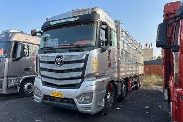 二手福田 欧曼EST 基本型 520马力 8X4 9.56米AMT自动挡仓栅式载货车(国六) 前四后八 福田康明斯二手载货车 黄牌图片