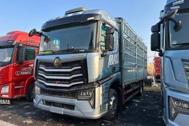 二手中国重汽 HOWO MAX 290马力 4X2 6.75米AMT自动档仓栅式载货车  曼二手载货车 黄牌图片