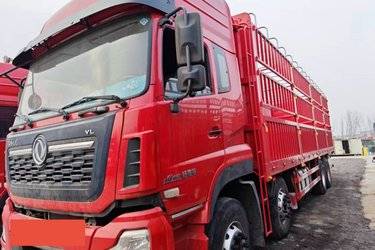 二手东风商用车 天龙VL重卡 450马力 8X4 9.6米仓栅式载货车(国五) 前四后八 雷诺二手载货车 黄牌图片