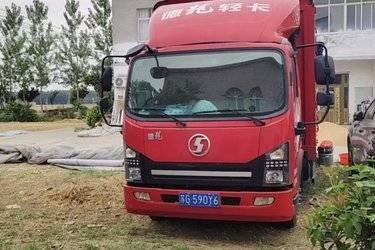 二手陕汽商用车 德龙G1 平台版 137马力 3.82米排半仓栅式轻卡(国六) 单桥 云内动力二手载货车 蓝牌