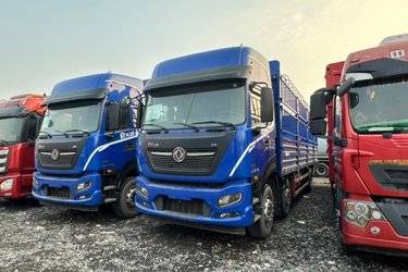 二手东风商用车 天龙KL 舒适版 300马力 6X2 9.6米仓栅式载货车(国六) 前四后四 东风康明斯二手载货车 黄牌