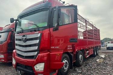二手福田 欧曼EST 南方版 490马力 8X4 9.56米仓栅式载货车(国六) 前四后八 福田康明斯二手载货车 黄牌图片
