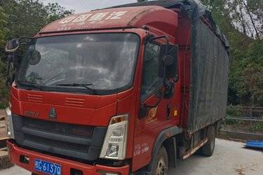 二手中国重汽HOWO 悍将 156马力 4.15米单排仓栅式轻卡(国五) 单桥 云内动力二手载货车 蓝牌图片