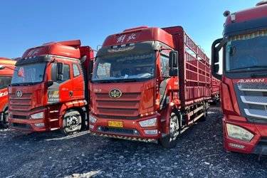 二手一汽解放 J6L中卡 尊享版 260马力 4X2 6.75米仓栅式载货车(国六) 单桥 大柴二手载货车 黄牌图片