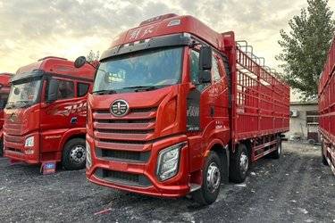 二手一汽解放 J6V 精英版北方款 350马力 6X2 9.4米仓栅式载货车(国六) 前四后四 大柴二手载货车 黄牌