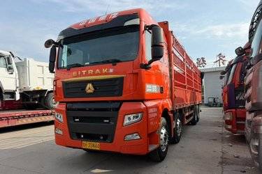 二手中国重汽 汕德卡SITRAK G7重卡 480马力 8X4 9.6米仓栅式货车(国六) 前四后八 曼二手载货车 黄牌