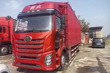 二手一汽解放 J6L 精英版 300马力 4X2 9.75米厢式载货车(国六) 单桥 锡柴二手载货车 黄牌